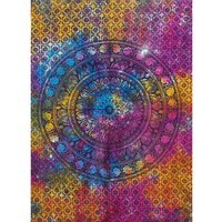 Cotton Mandala Elephant Wall Art - Vibrant Indian Wall Hanging (78x112cm) - Multi