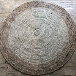 Round Jute Circle rug  - Natural - thumbnail 3