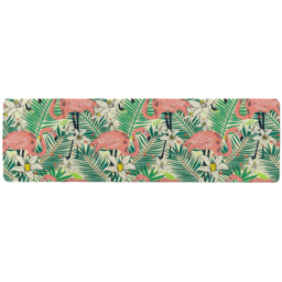 Abstract Flamingos with palm leaves Designer Runner Rug - Green - thumbnail 2