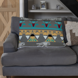 Tribal Art Egyptian Vintage Ethnic Silhouettes Blanket - Green - thumbnail 3