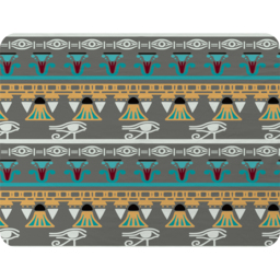 Tribal Art Egyptian Vintage Ethnic Silhouettes Blanket - Green - thumbnail 2