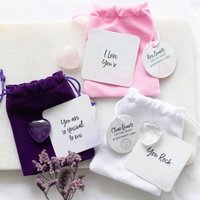 Set of Lucky Crystal Hearts with Display Box, Sentiment Cards - Multi