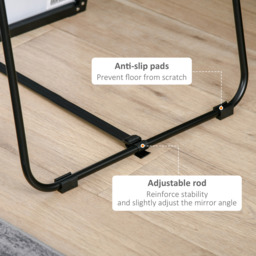 HOMCOM Full Length Floor Standing or Wall Mount Dressing Mirror - Black - thumbnail 5