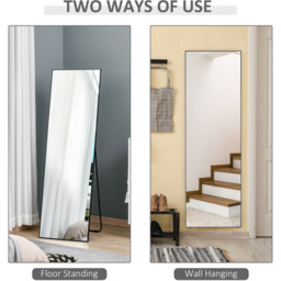HOMCOM Full Length Floor Standing or Wall Mount Dressing Mirror - Black - thumbnail 4