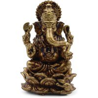 Brass Ganesha Miniature Statue, Handcrafted Spiritual - Bronze