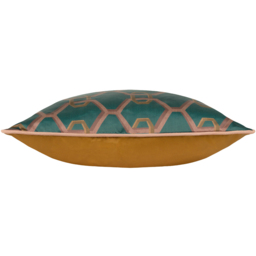 Carnaby Chain Geometric Satin Cushion - Teal - thumbnail 3