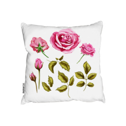 Roses  Leaves Outdoor Cushion - Pink / 60cm - thumbnail 2