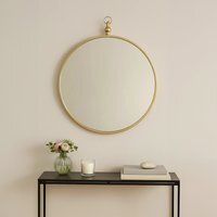 Hestina Rectangular White Wash Mosaic Wall Mirror - Gold