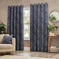 Bali Jacquard Eyelet Curtain Pair - Midnight / 183cm / 229cm - image 1
