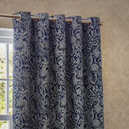Bali Jacquard Eyelet Curtain Pair - Midnight / 183cm / 229cm - thumbnail 2