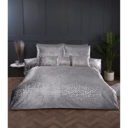 Bellagio Embellished Duvet Cover Set - Silver / Superking - thumbnail 2