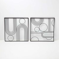 Decorative Metal Wall Art, Living Room Wall Decor Metal Wall Art - Black