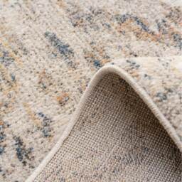 Beige Blue Distressed Diamond Geometric Living Area Rug - Beige / 240 x 60cm - thumbnail 4