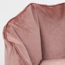 icon Sirena Velvet Accent Chair Bean Bag with Footstool - Dawn Pink - thumbnail 5