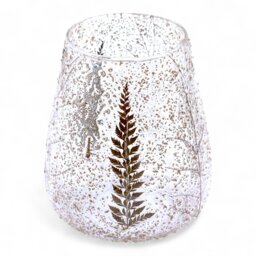 Natural Floral Glass Candle Holder Large Bowl Pino - Natural - thumbnail 3