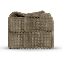 Snug Soft Chunky Waffle Plush Throw Blanket - Mink / 200cm - image 1