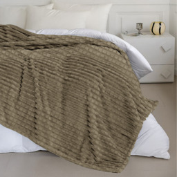 Snug Soft Chunky Waffle Plush Throw Blanket - Mink / 200cm - thumbnail 3