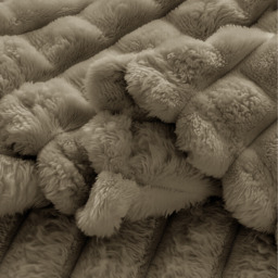 Snug Soft Chunky Waffle Plush Throw Blanket - Mink / 200cm - thumbnail 2
