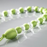 Pair of Beaded Rope Curtain Tie Backs - Lime