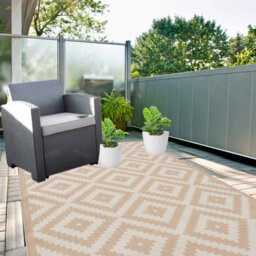Easy Care Indoor Outdoor Rug - Natural / 120cm - thumbnail 2