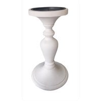 Pillar Candle Holder - White