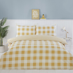 Portland Check Duvet Set - Yellow / King - thumbnail 2