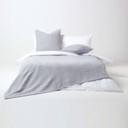 Homescapes Cotton Halden Chevron Throw - Grey / 200cm - thumbnail 5