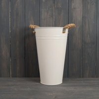 Charming Cream Flower Bucket Planter for Display - Cream