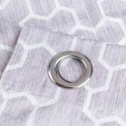 Geometric Jacquard Blackout Eyelet Curtain Pair - Soft Pink / 182cm / 228cm - thumbnail 4