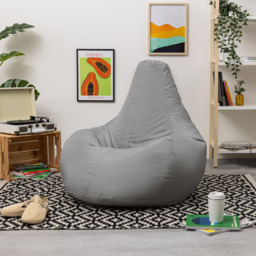icon Dalton High Back Adult Gaming Indoor Outdoor Bean Bag Chair - Grey - thumbnail 4