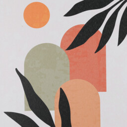 Boho Terracotta Abstract Canvas - Orange - thumbnail 3
