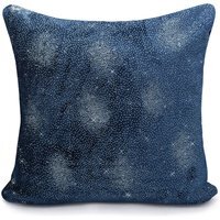 Velvet Soft With Glitter Sparkle Cushion - Navy