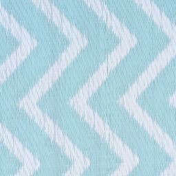 Waterproof Outdoor Rug  - Blue Zigzag - thumbnail 3
