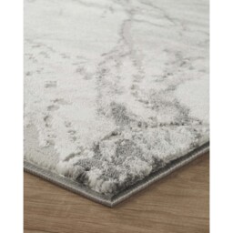 Novu Modern Abstract Living Room Area Rug Metallic Sheen- Valley Grey - Grey / 170cm - thumbnail 3