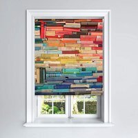 Books Blackout Roller Blinds Easy Fit Child Safety Included - Multi