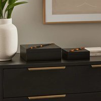 Roma Set Of Two Tortoise Shell Trinket Boxes - Black