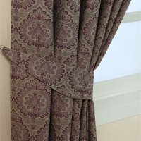 Damask Jacquard Curtain Tie Back Pair - Purple