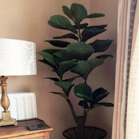 Large Artificial Fiddle Fig Tree Ficus Evergreen Plant - Green