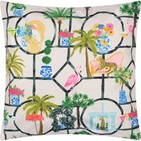 Palm Royale Club Printed Outdoor Cushion Cover - Multicolour