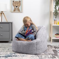 Kids Bean Bag Chair, Fluffy Armchair Beanbag for Girls and Boys - Grey / 44cm - image 1
