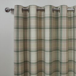 Hatfield Check Blackout Curtains - Green / 168cm / 137cm - thumbnail 3