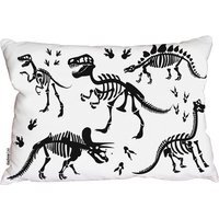 Stylish Dinosaur Silhouettes Outdoor Cushion - White - thumbnail 1