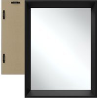 Wall Mirror Elina, Rectangular, Plastic Frame - Black / 50cm