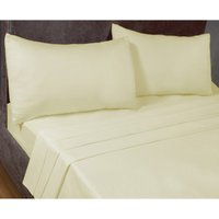 "SleepND Percale 180 Thread Count Polycotton Plain Fitted Sheet 2ft6"" - Ivory"