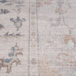 Beige Vintage Fringed Area Rug - Antique White / 190cm - thumbnail 4