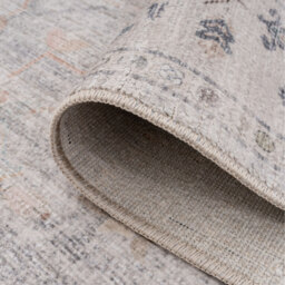 Beige Vintage Fringed Area Rug - Antique White / 190cm - thumbnail 2
