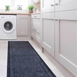 Cut To Measure Non Slip Hard Wearing Kitchen Utility Runner Rug - Anthracite / 182cm - thumbnail 2