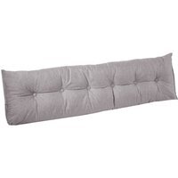 180cm Washable Linen Wedge Headboard Pillow - Light Grey