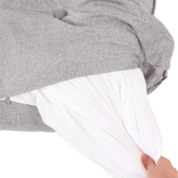 180cm Washable Linen Wedge Headboard Pillow - Light Grey - thumbnail 4