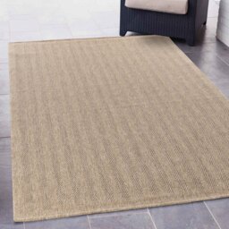 Modern Herringbone Design Outdoor-Indoor Waterproof Rugs - Jute / 120x170 cm Rectangle - thumbnail 2